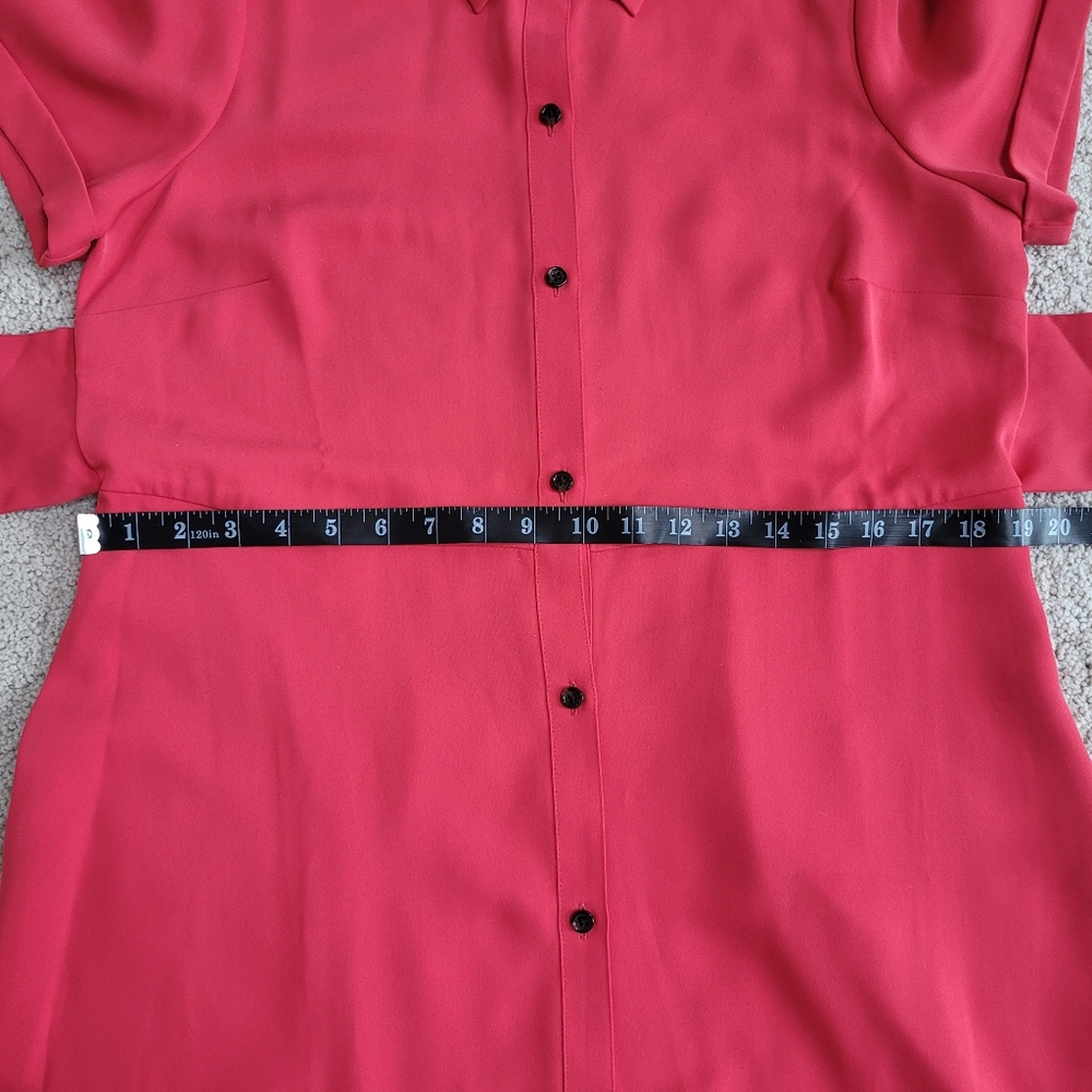 *NWT* J.Jill Elegant Poppy Red Button-Front Belted Shirt Dress Size S - Picture 6 of 9